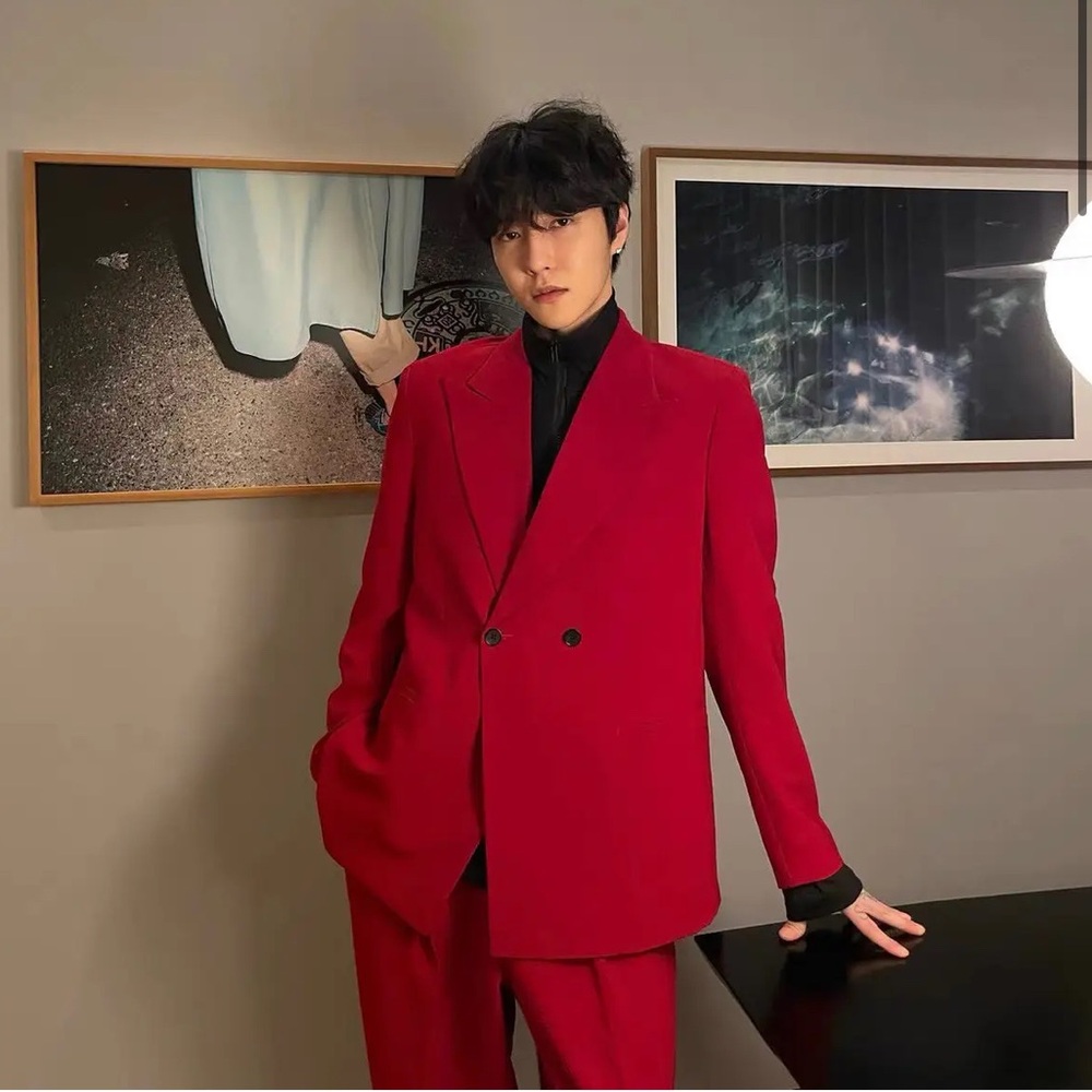 Men's Red Blazer Suit